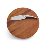 Nambe Harmony Acacia Wood Round Cheese Board with Knife Set thumbnail 2