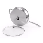 Chantal Induction 21 Steel 11.5 in. Stainless Steel Ceramic Nonstick Skillet with Glass Lid, Brushed Stainless Steel thumbnail 5
