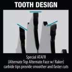 Makita 7-1/4 in. 24T Carbide-Tipped Ultra-Thin Kerf Framing Circular Saw Blade (10-Pack) thumbnail 6