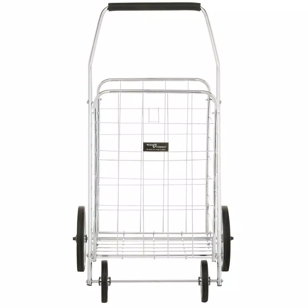 Easy Wheels Jumbo Shopping Cart, Heavy Duty Steel, Elite Chrome Finish