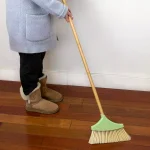 Home Basics Bliss 10 in. Angle Broom with Eco-Friendly Bamboo Handle and Nylon Bristles thumbnail 4