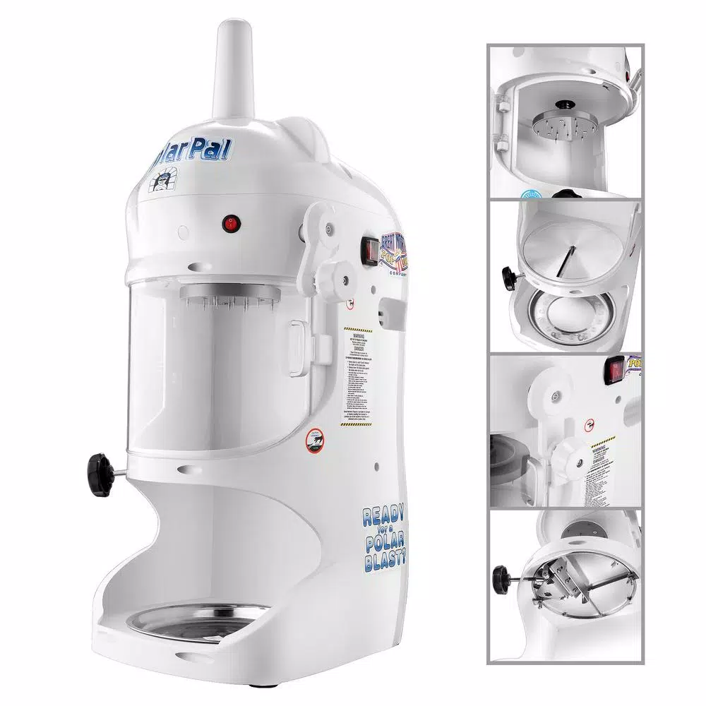 Great Northern Polar Pal Shaved Ice Machine, 128 oz. White Commercial Grade Snow Cone Maker
