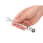 TEKTON 1/4 in. Flex-Head Ratcheting Combination Wrench, 72-Tooth, 6-Point thumbnail 2