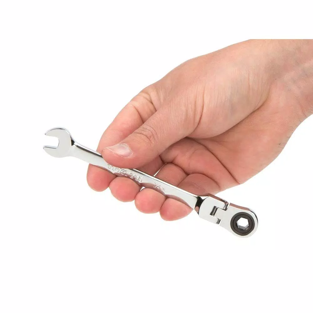 TEKTON 1/4 in. Flex-Head Ratcheting Combination Wrench, 72-Tooth, 6-Point