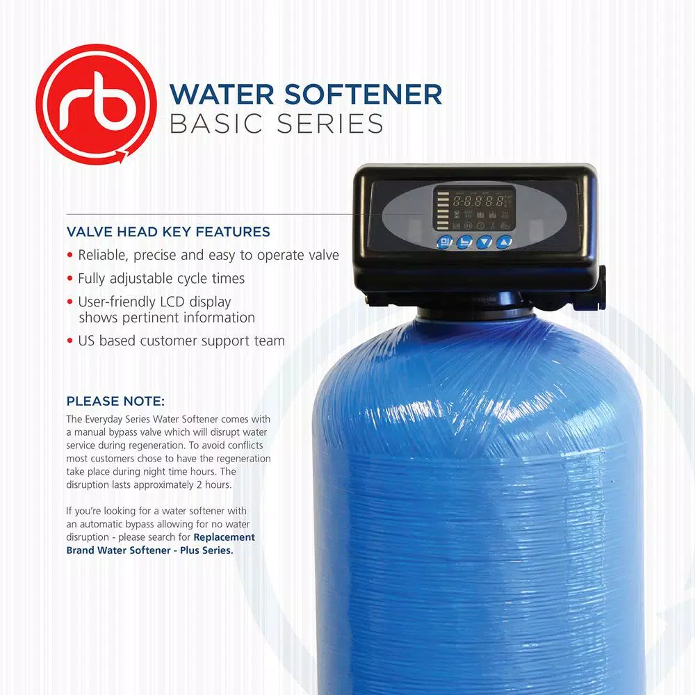 ReplacementBrand 48,000-Grain High Efficiency Digital Water Softener with LCD Display