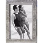Heim Concept Chrome Plated 4x6 Inch Bling Border Metal Photo Frame, Silver thumbnail 1