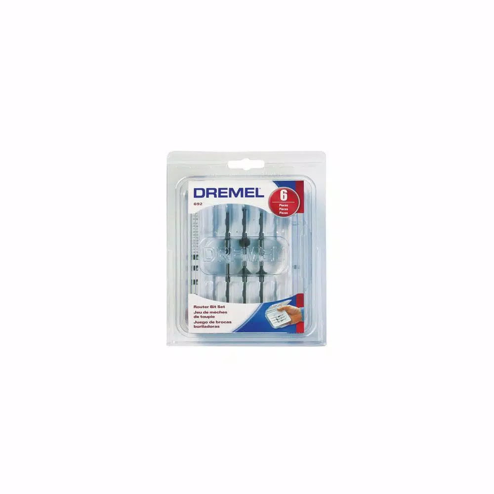 Dremel Plunge Router Attachment with 6-Piece High-Speed Steel Router Bit Set for Woodworking