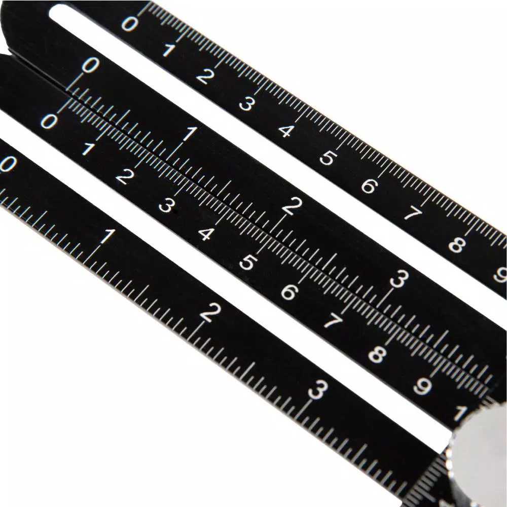 POWERTEC Universal Angle Template Tool, 10 in. Aluminum Multi-Angle Ruler & Precision Stencil