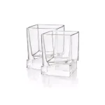 JoyJolt Carre Square 10 oz. Whiskey Glasses, Set of 4 thumbnail 2