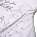Glitzhome White and Gray Fleece Christmas Decoration Set - 48 in. Tree Skirt and 21 in. Stockings (Set of 3) thumbnail 5
