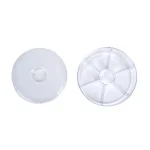 Mind Reader Clear Acrylic 6-Compartment Tea Bag Organizer with Lid, Round Pantry Storage Container thumbnail 2