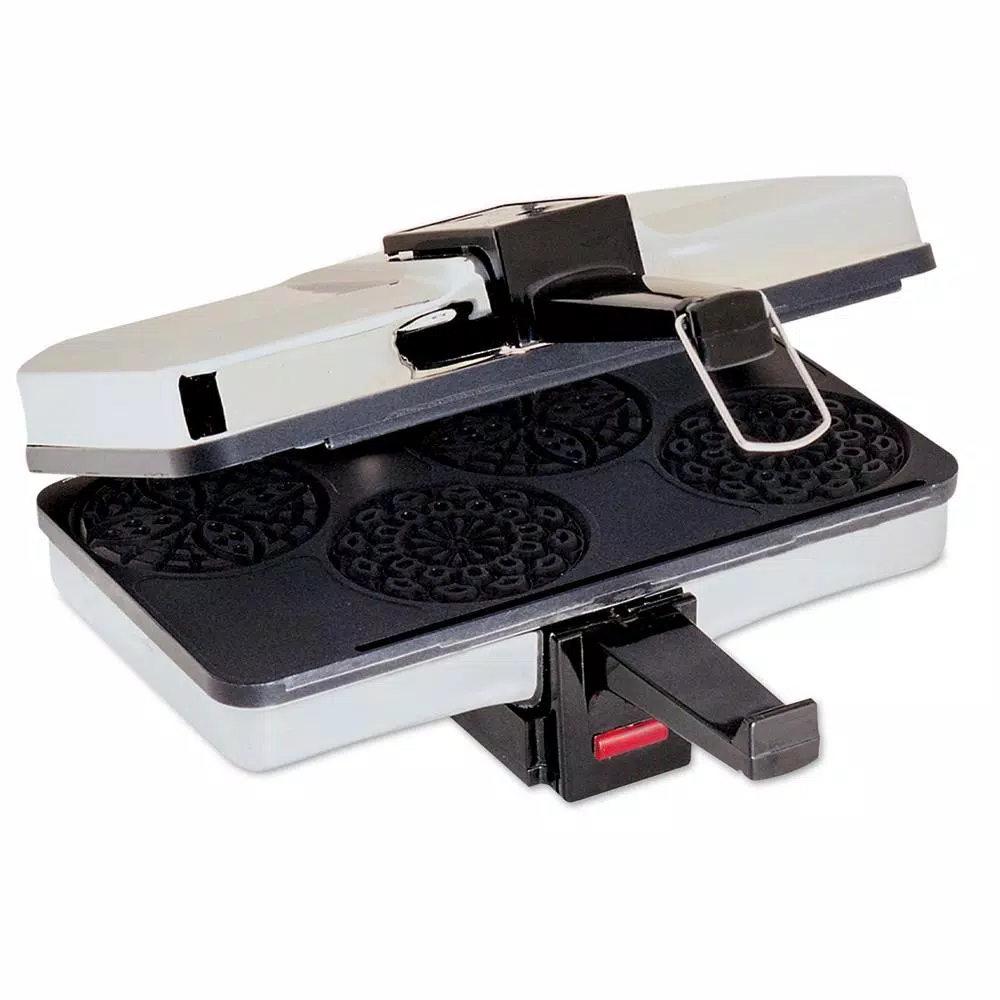 CucinaPro Piccolo 4-Slice Stainless Steel Pizzelle Waffle Maker