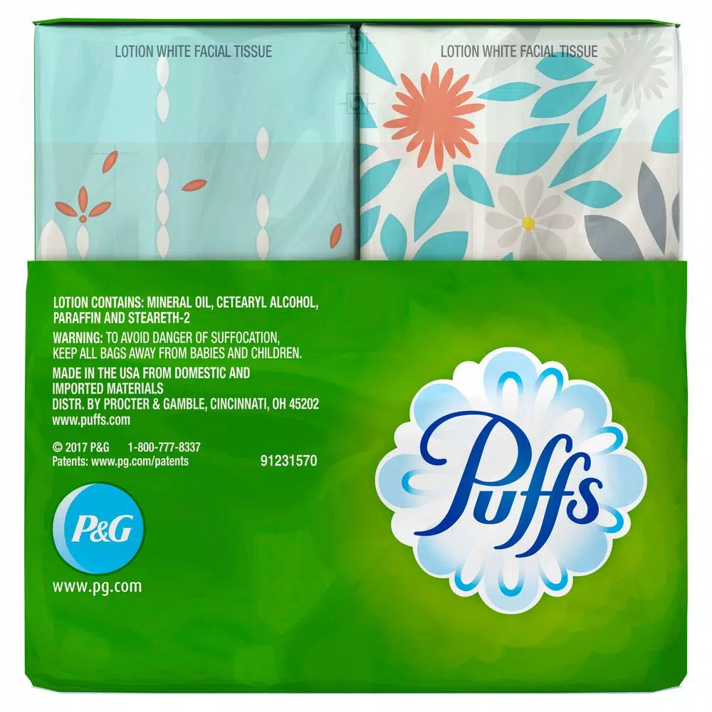 Puffs Plus Lotion 2-Ply Facial Tissue, 10-Count Box (4-Pack, 24 Case)