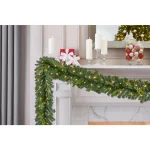 Home Accents Holiday 12 ft. Noble Fir Pre-Lit LED Christmas Garland with Timer, Warm White Micro Dot Lights thumbnail 2