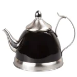 Creative Home Nobili-Tea 1.0 Qt. Stainless Steel Tea Kettle with Removable Infuser Basket, Filter Black thumbnail 1
