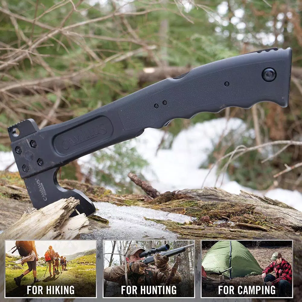 Camillus Camtrax 3-in-1 Hatchet, Folding Saw, and Hammer with Glass Filled Nylon Handle