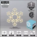 Kringle Traditions 20 in. LED Warm White Folding Snowflake Decoration, 70 Lights thumbnail 2