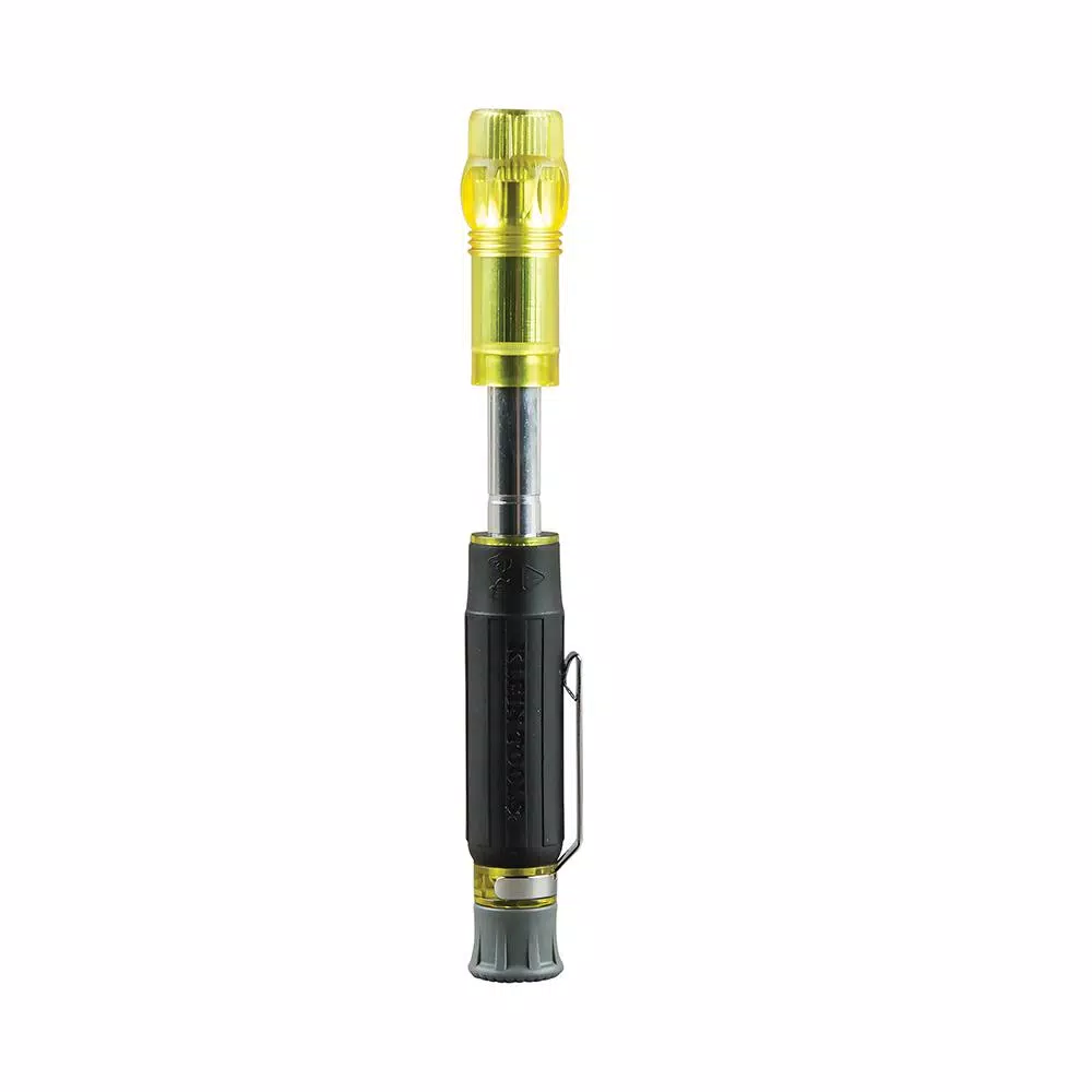 Klein Tools 3-in-1 HVAC Pocket Multibit Screwdriver with Concealable Tips and Schrader Bit