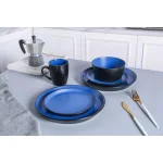 STONE LAIN 32-Piece Blue and Black Stoneware Dinnerware Set, Service for 8 thumbnail 7
