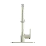 FLOW Series Classic Single-Handle Pull Down Kitchen Faucet, Brushed Nickel thumbnail 5