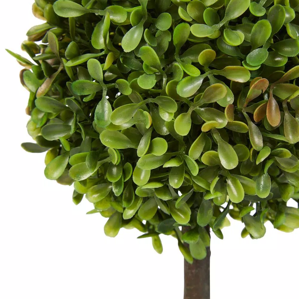 Pure Garden 12.5 in. Faux Boxwood Topiary Arrangement with Decorative Urn, Set of 3