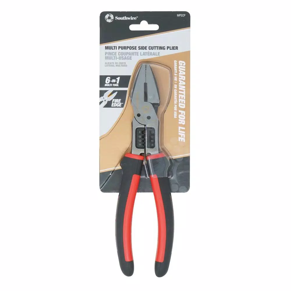 Southwire 8 in. Linesman Multi-Tool Pliers, 6-in-1 Cutting Pliers