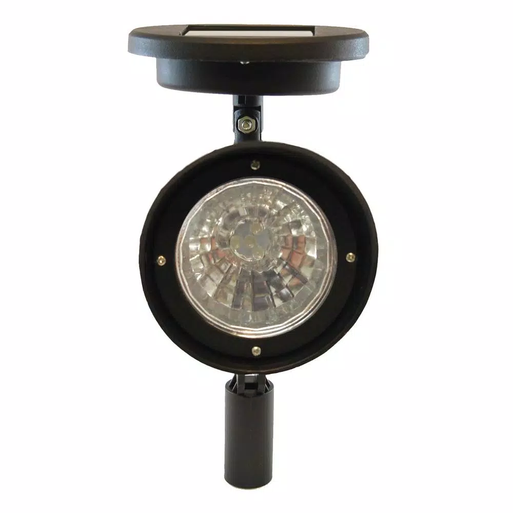 LUMABASE Solar Powered Black Outdoor Spotlights, Set of 2 - White LED Path Lights