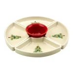 Fiesta Multi-Colored Christmas Tree 5-Piece Ceramic Divided Serving Dishes Set thumbnail 1