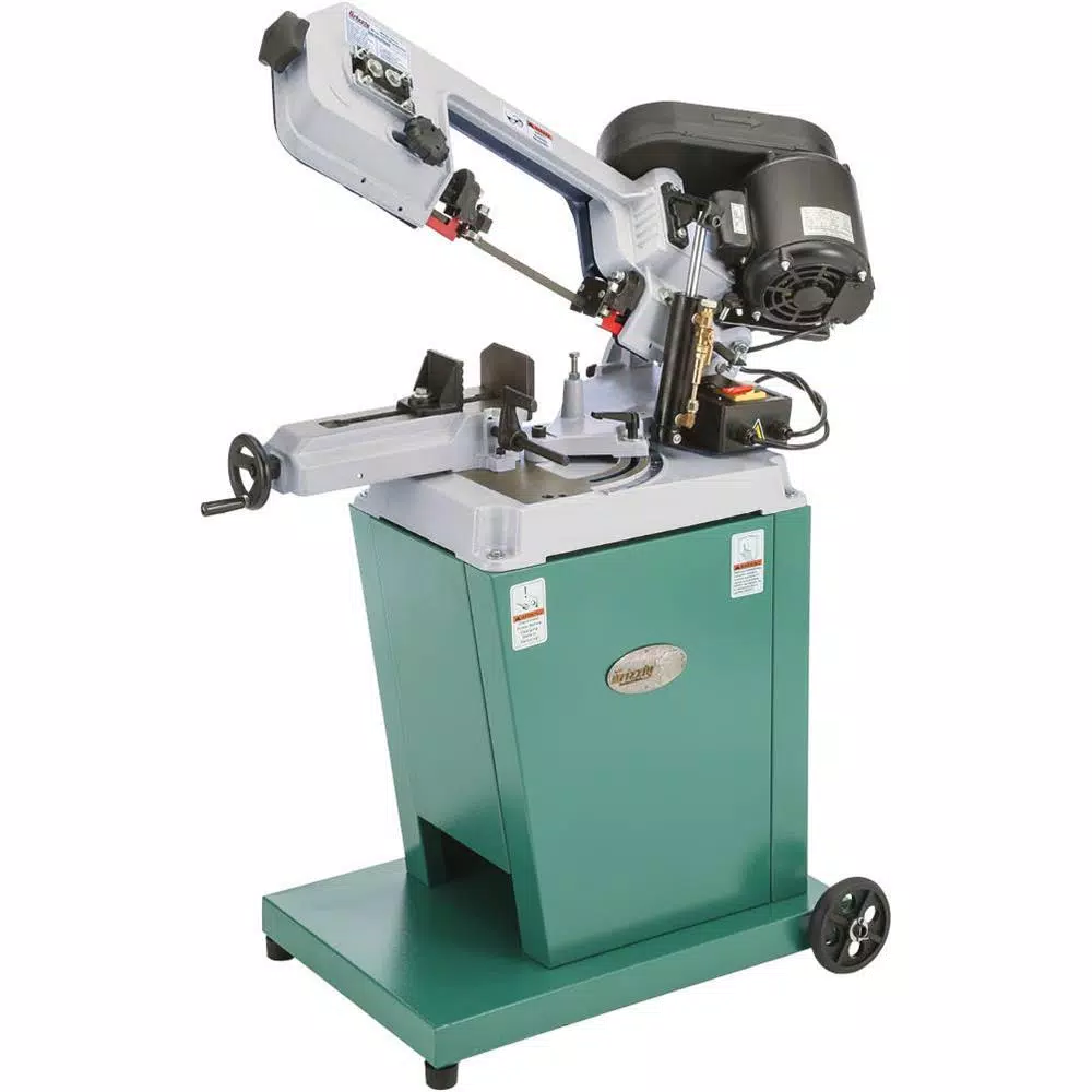 Grizzly Industrial 5" x 6" Metal-Cutting Horizontal Bandsaw with 60° Swivel Head