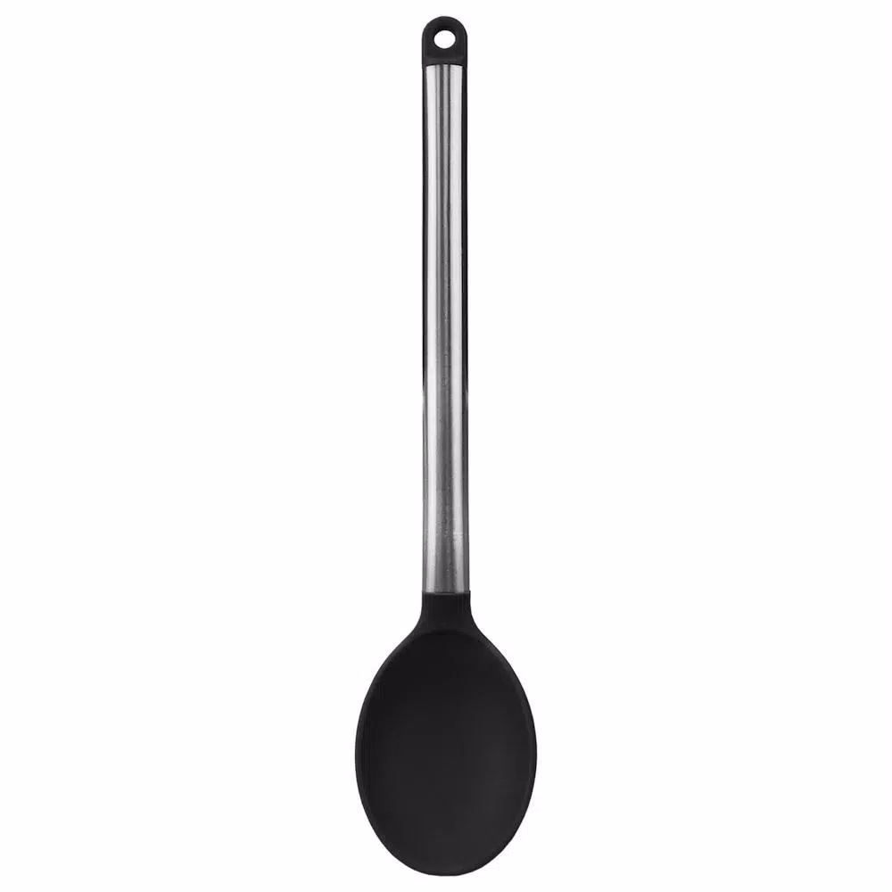 Unbranded Stainless Steel and Silicone Solid Spoon - Black
