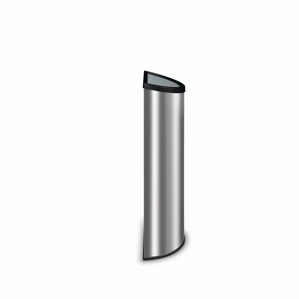 Suncast Commercial 12 Gallon Metal Crescent Indoor Trash Can with Metal Liner