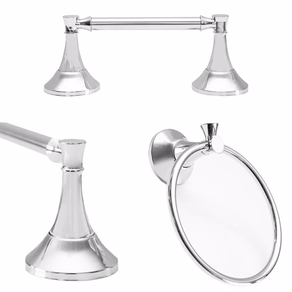 Arista Arlington 3-Piece Bathroom Hardware Set, Chrome Finish
