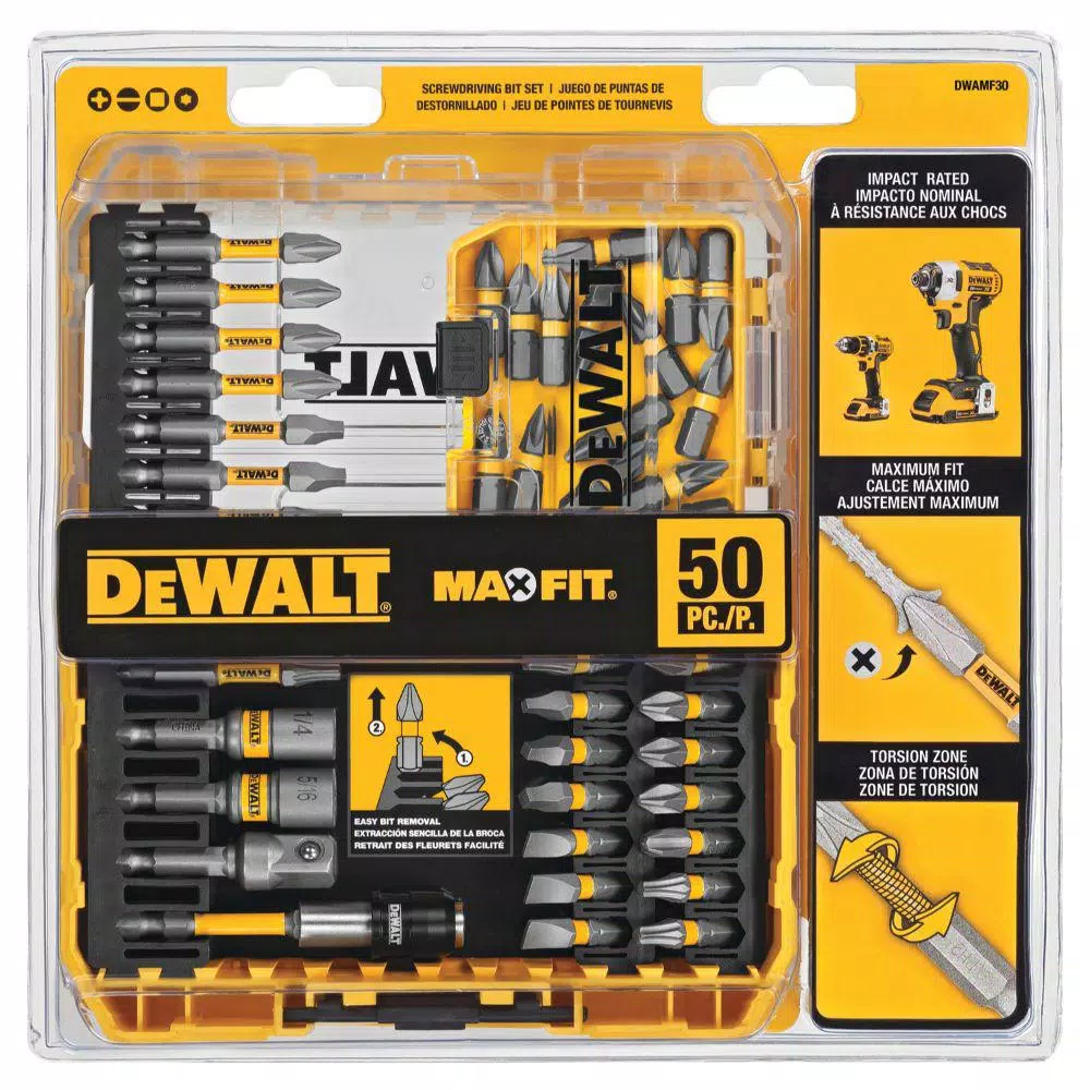 DEWALT MAXFIT 50-Piece Screwdriver Bit Set for Impact Drivers