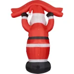 Fraser Hill Farm 10 ft. Santa Claus Inflatable with HO HO HO Sign and White Lights thumbnail 8