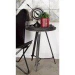 LITTON LANE 24 in. Iron Compass and Porthole Analog Clock Table, Nautical Industrial Decor thumbnail 5