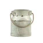 3R Studios Silver Galvanized Metal Vintage Milk Can Shaped Napkin Rings, Set of 4 thumbnail 1