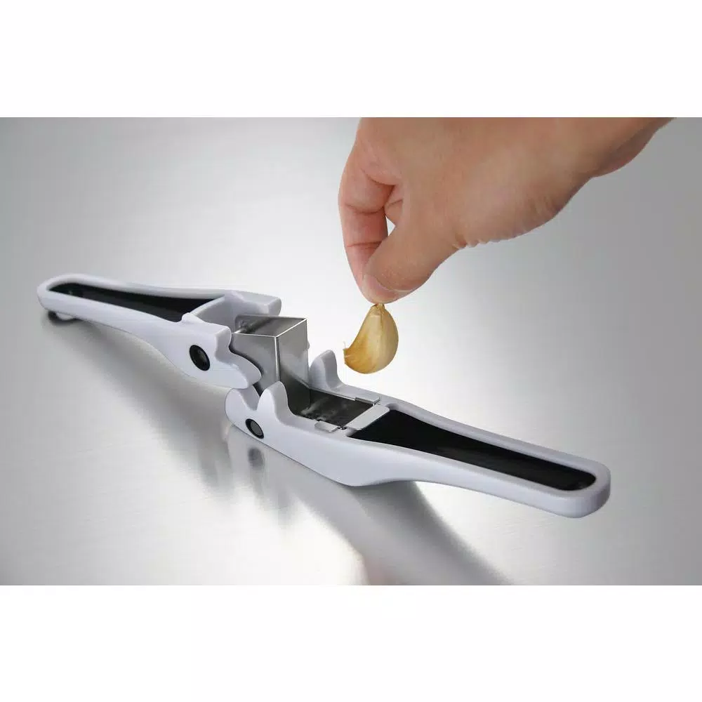 Simposh Garlic Press - Green Ergonomic Mincer and Crusher with Removable Stainless Steel Plate