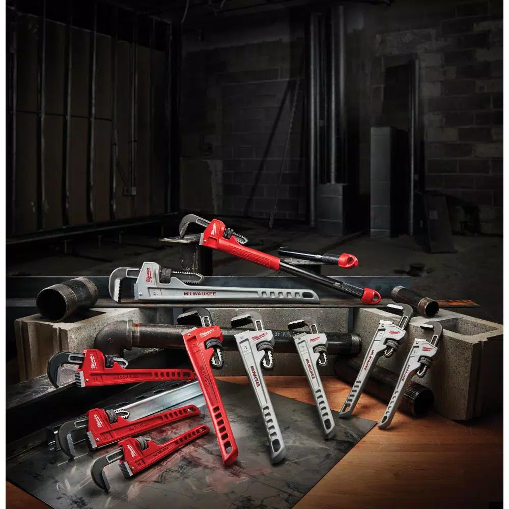 Milwaukee 18 in. and 24 in. Aluminum Pipe Wrench Set (2-Tool)