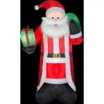 Gemmy 8 ft. Tall Airblown Inflatable Santa with Fuzzy Plush Fabric and LED Lights thumbnail 1