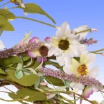 Unbranded 22 in. Purple and White Spring Floral Wreath with Lavender, Verbena, and Clematis thumbnail 2