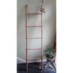 MGP 5 ft. Solid Bamboo 5-Bar Ladder Towel Rack - Natural Sand Finish thumbnail 5