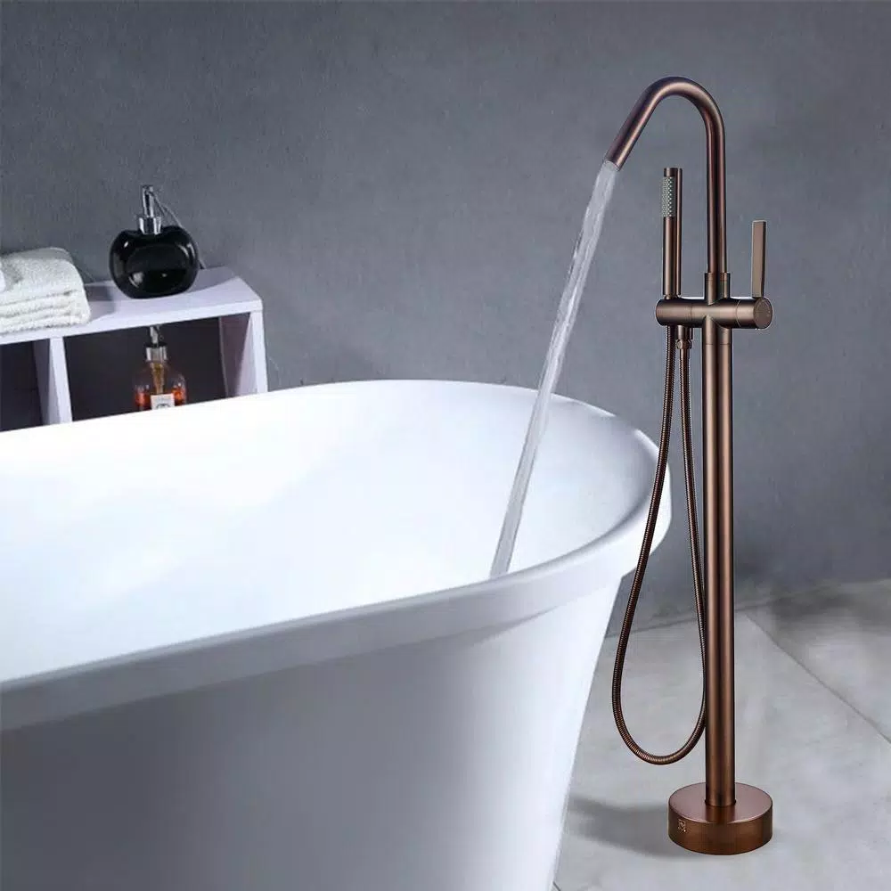 Vanity Art 40 in. Freestanding Single-Handle Claw Foot Tub Faucet with Hand Shower, Oil Rubbed Bronze