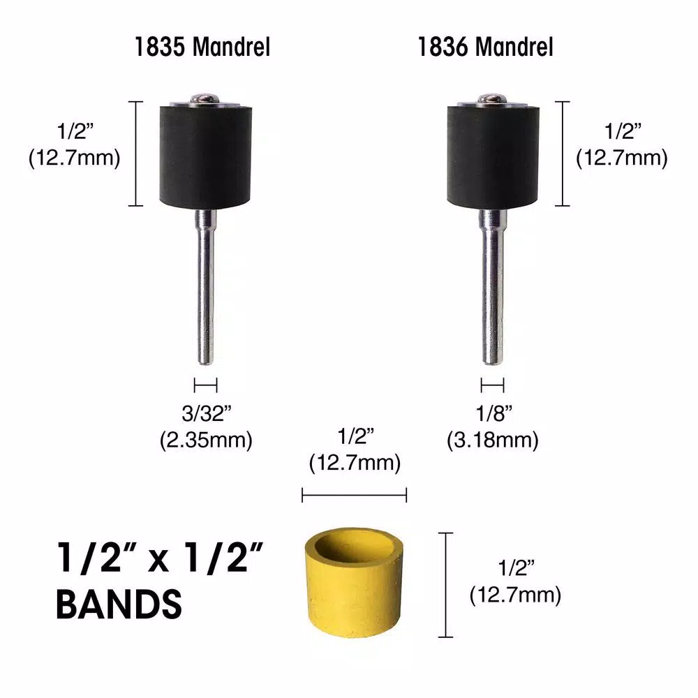 Dedeco Sunburst 1/2 in. x 1/2 in. Cylinder Polishing Bands, Ultra-Fine 1 Micron (12-Pack)