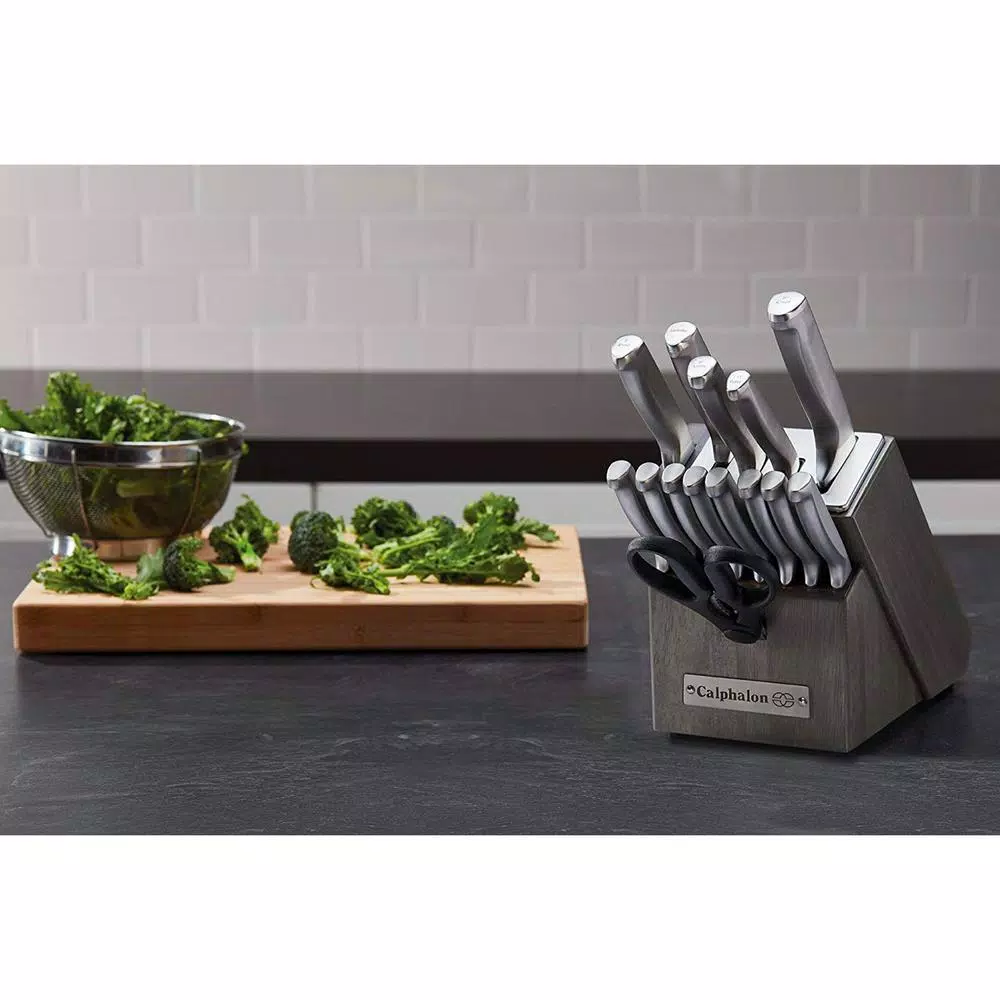 Calphalon 15-Piece Self-Sharpening Stainless Steel Cutlery Knife and Block Set with SharpIN Technology