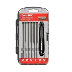 Husky 6-Piece Steel Precision File Set with Ergonomic Handle and Storage Case thumbnail 1