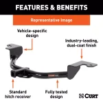 CURT Class 1 Trailer Hitch for Mazda 3, 1-1/4" Receiver, Gloss Black thumbnail 7