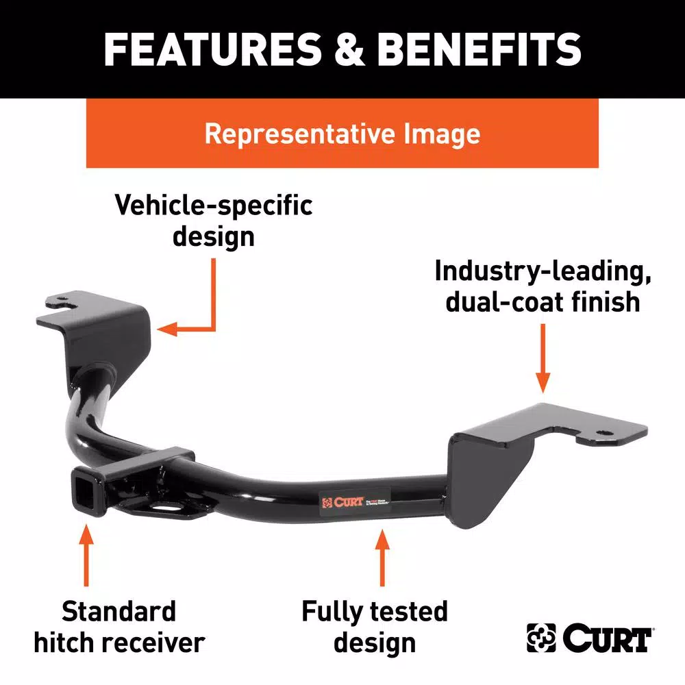 CURT Class 1 Trailer Hitch for Mazda 3, 1-1/4" Receiver, Gloss Black