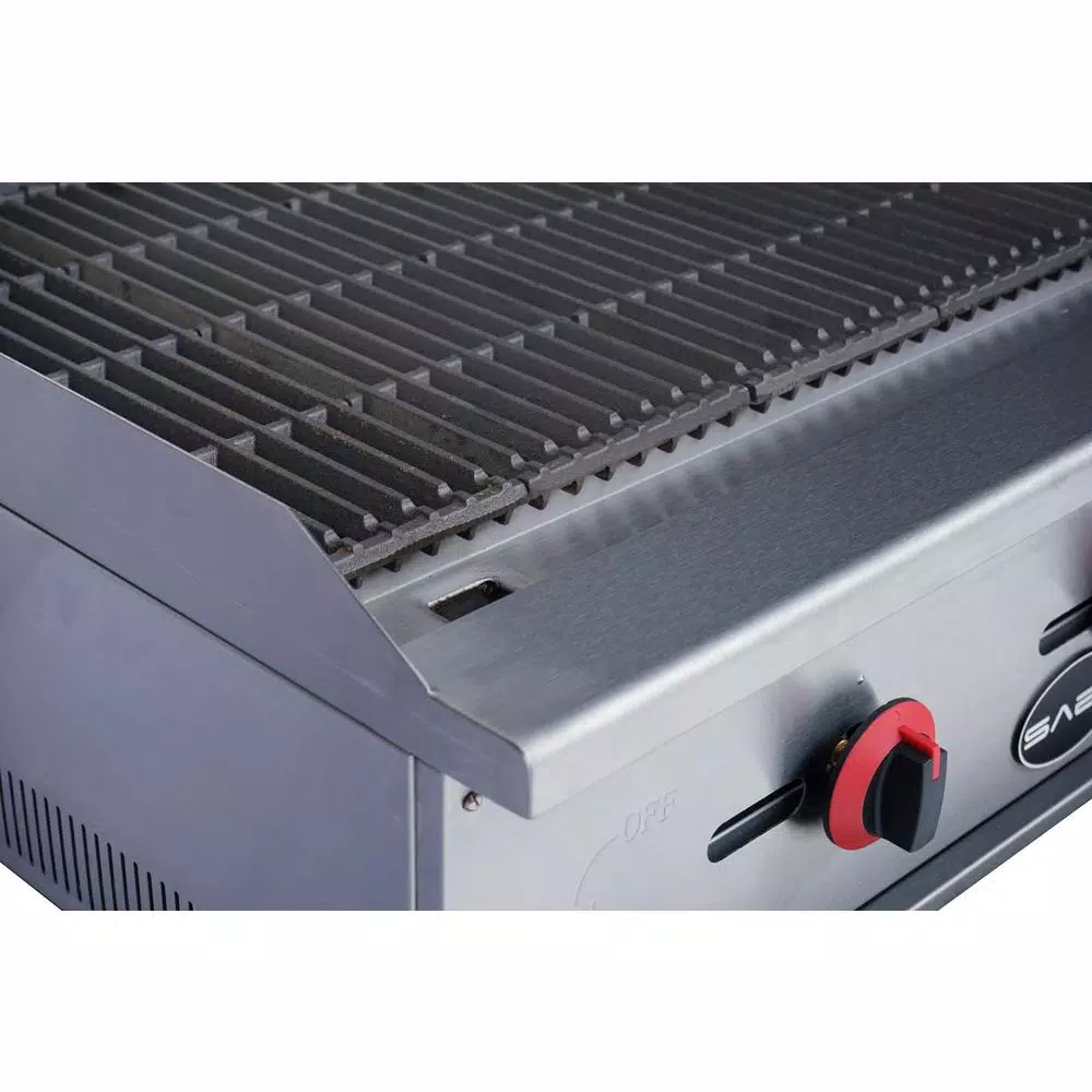 SABA 36 in. Stainless Steel Gas Cooktop Charbroiler with 3 Burners