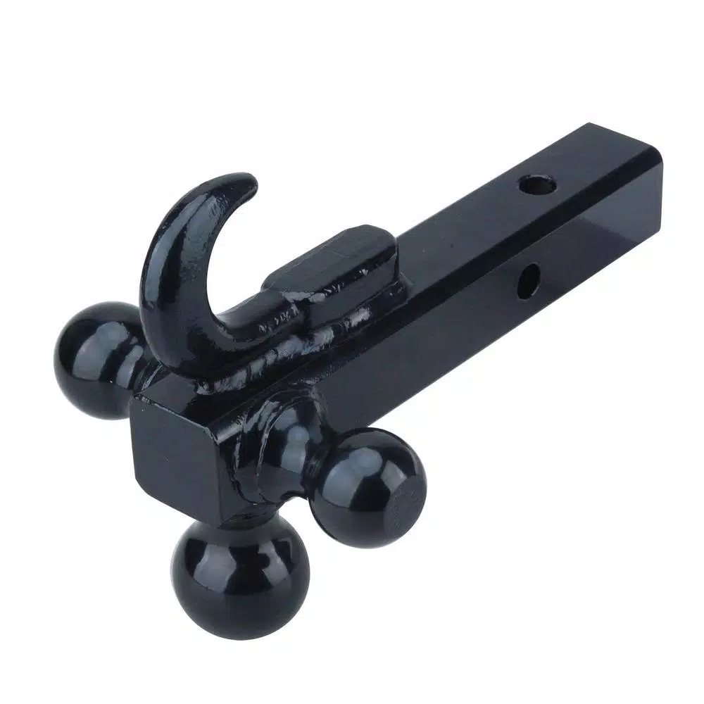 Unbranded Bridgeland Triple Ball Trailer Hitch Mount with Tow Hook, Heavy-Duty Steel