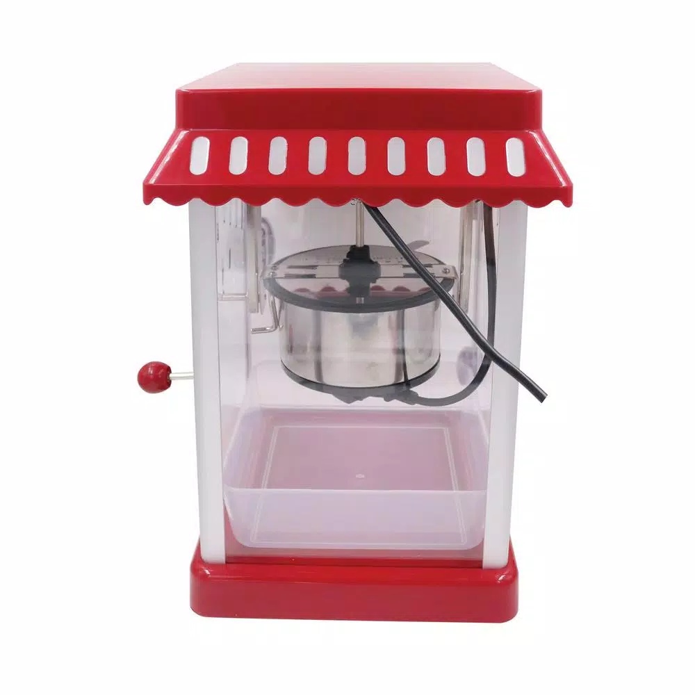 Frigidaire Retro Theater-Style Countertop Popcorn Maker, 2.5 oz. Stainless Steel Kettle, Red